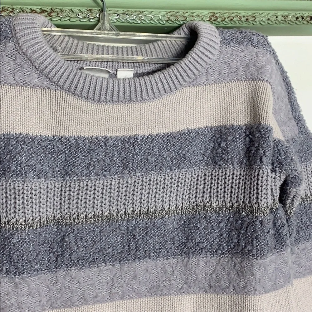 GAP Kids lavender stripe textured cozy pullover sweater small kids